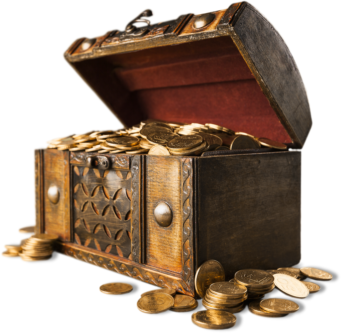 Golden Coins in a Treasure Chest 